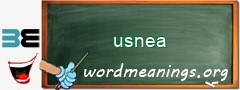 WordMeaning blackboard for usnea